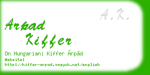 arpad kiffer business card